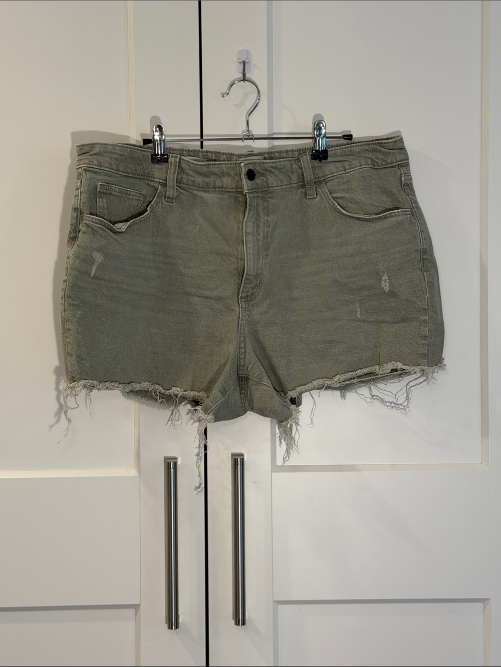 Universal Thread Olive Green Frayed Denim Shorts